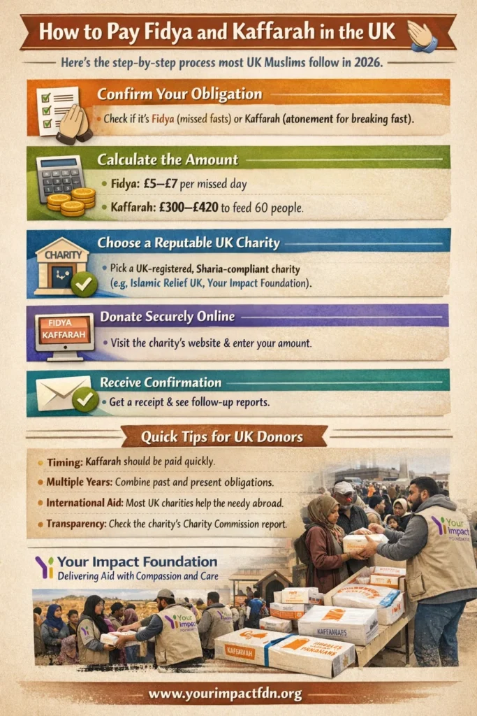 how to pay fidya and kaffarah in uk