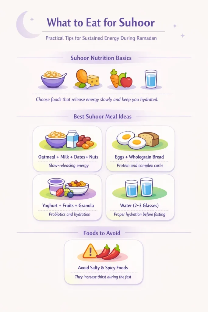 tips on what to eat for suhoor for fasting for ramadan