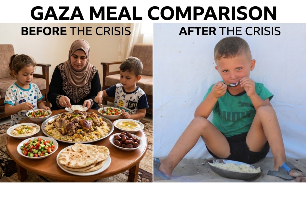 gaza food before and after the war