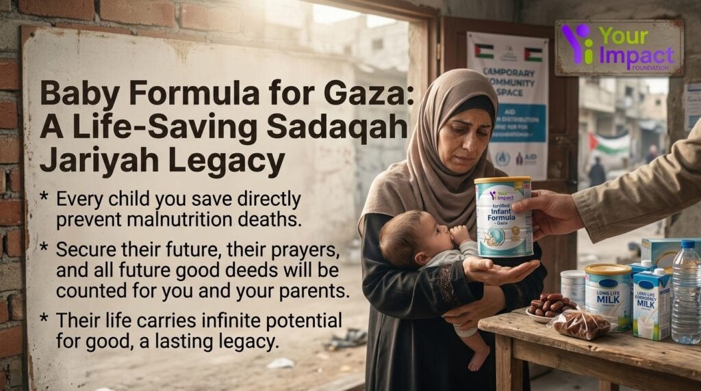 Donating baby formula for gaza is the best form of sadaqah jariyah for deceased parents
